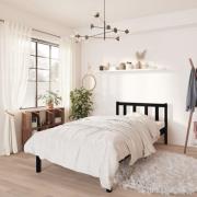 vidaXL Sängram svart massiv furu 75x190 cm