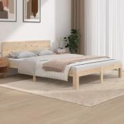 vidaXL Sängram massiv furu 140x190 cm