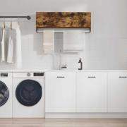 vidaXL Klädhängare rökfärgad ek 100x32,5x35 cm konstruerat trä