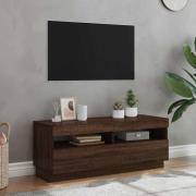 vidaXL Tv-bänk med LED-belysning brun ek 100x35x40 cm