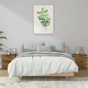 vidaXL Sängbord 2 st rökfärgad ek konstruerat trä