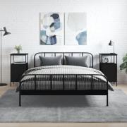 vidaXL Sängbord 2 st svart 41x31x80 cm konstruerat trä