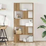 vidaXL Bokhylla 5 hyllplan ek 80,5x23,5x162,5 cm konstruerat trä