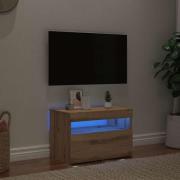 vidaXL TV-bänk med LED-lampor artisan ek 60x35x40 cm konstruerat trä