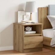 vidaXL Sängbord artisan ek 40x40x50 cm konstruerat trä