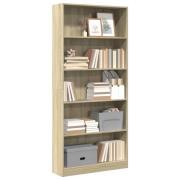vidaXL Bokhylla Sonoma Ek 80x24x176 cm Konstruerat trä