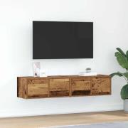 vidaXL TV-bänkar 2 st gammalt trä 60x31x25,5 cm konstruerat trä