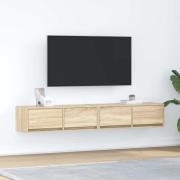 vidaXL TV-bänkar 2 st, Sonoma ek, 80x31x25,5 cm konstruerat trä