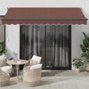 vidaXL Markis automatiskt infällbar brun 350x250 cm