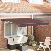 vidaXL Markisram Brun 350 x 250 cm Polyester med PU-beläggning
