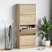 vidaXL Skohylla sonoma-ek 63x24x147 cm konstruerat trä