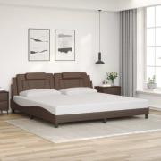 vidaXL Bed Frame "Viana" without Mattress Brown 200x200 cm Faux Leathe...