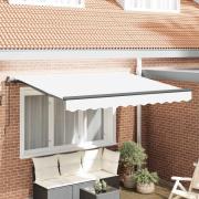 vidaXL Utfällbar markis Vit 250 x 200 cm tyg