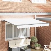 vidaXL Utfällbar markis Vit 300 x 200 cm tyg