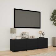 vidaXL TV-bänk med LED med LED Svart 140 x 34 x 40 cm Konstruerat trä