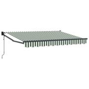 vidaXL Elektrisk Retraktabel Markis Grön och Vit 3 x 2 m