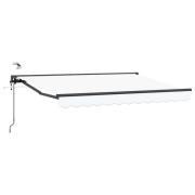 vidaXL Elektrisk Retraktabel Markis Vit och antracit 3 x 2 m