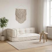 vidaXL Pallettsoffa Kudde 3 pcs Gräddvit 120 x 80 x 34 cm Tyg