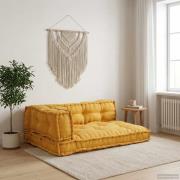 vidaXL Pallettsoffa Kudde 3 pcs Gul 120 x 80 x 38 cm Tyg