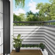 vidaXL Balkong Skärm Ljusgrå och vit. 90 x 800 cm PU-belagt oxford alu