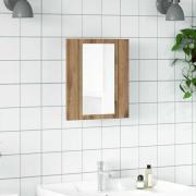 vidaXL Spegelskåp för badrum LED ek 40x12x45 cm konstruerat trä