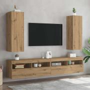 vidaXL Tv-skåp 2 st artisan ek 30,5x30x90 cm konstruerat trä