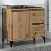 vidaXL Tvättställsskåp ek 65x33x60 cm konstruerat trä