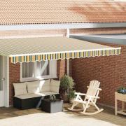 vidaXL Markiskappa Ersättning Grön och gul 430 x 20 cm Polyester