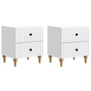 vidaXL Nattduksbord 2 pcs Vit 43 x 34,5 x 48 cm Konstruerat trä