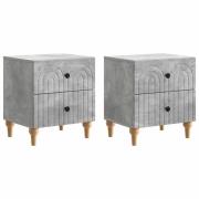 vidaXL Nattduksbord 2 pcs Betonggrå 43 x 34,5 x 48 cm Konstruerat trä