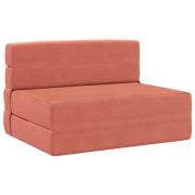 vidaXL Fällsoffa säng Röd orange 190 x 70 x 15 cm Kordread tyg