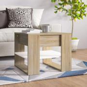 vidaXL Soffbord vit och sonoma-ek 55,5x55x45 cm konstruerat trä