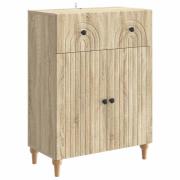 vidaXL Sideboard med låda Sonoma-ek 66 x 34,5 x 90 cm Konstruerat trä