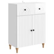 vidaXL Sideboard Vit högglans 66 x 34,5 x 90 cm Konstruerat trä