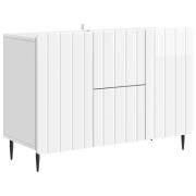 vidaXL Sideboard Vit högglans 89 x 34,5 x 62 cm Konstruerat trä