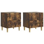vidaXL Nattduksbord 2 pcs Rökt ek 43 x 34,5 x 48 cm Konstruerat trä