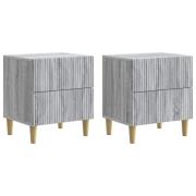 vidaXL Nattduksbord med låda 2 pcs Grå sonoma-ek 43 x 34,5 x 48 cm