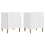 vidaXL Nattduksbord 2 pcs Vit högglans 43 x 34,5 x 50 cm