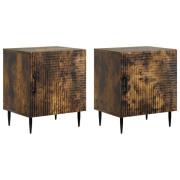 vidaXL Nattduksbord 2 pcs Rökt ek 43 x 34,5 x 50 cm Konstruerat trä