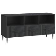 vidaXL TV-skåp med låda Svart 102 x 34,5 x 50 cm Konstruerat trä