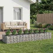 vidaXL Gabion upphöjd säng 3 pcs Silver