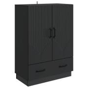 vidaXL Sideboard med låda Svart 66 x 34,5 x 92 cm Konstruerat trä