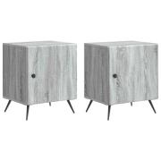 vidaXL Nattduksbord 2 pcs Grå sonoma-ek 43 x 34,5 x 50 cm