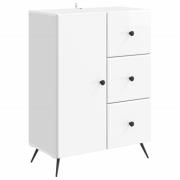 vidaXL Sideboard Vit högglans 66 x 34,5 x 90 cm Konstruerat trä