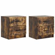 vidaXL Nattduksbord 2 pcs Rökt ek 43 x 34,5 x 44,5 cm Konstruerat trä