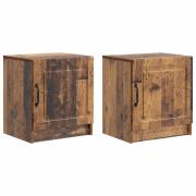 vidaXL Nattduksbord 2 pcs Gammalt trä 43 x 34,5 x 47 cm