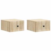 vidaXL Väggmonterat Sängbord 2 pcs Sonoma-ek 33 x 34,5 x 20 cm