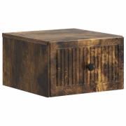 vidaXL Väggmonterat Sängbord Rökt ek 33 x 34,5 x 20 cm Konstruerat trä