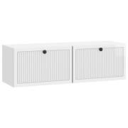 vidaXL Väggmonterad TV-bänk Väggmonterad Vit högglans 98 x 31 x 30 cm