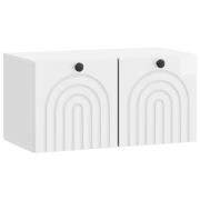 vidaXL Väggmonterad TV-bänk Vit högglans 59,5 x 31 x 30 cm